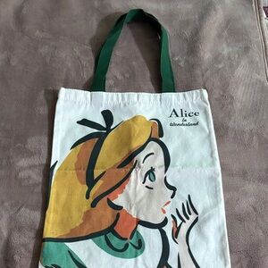 Alice in Wonderland Canvas Tote Bag - Multicolor